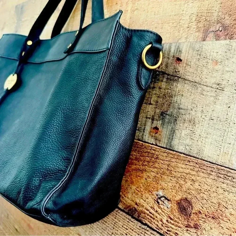 Margot New York Black Casey Leather Crossbody Tote